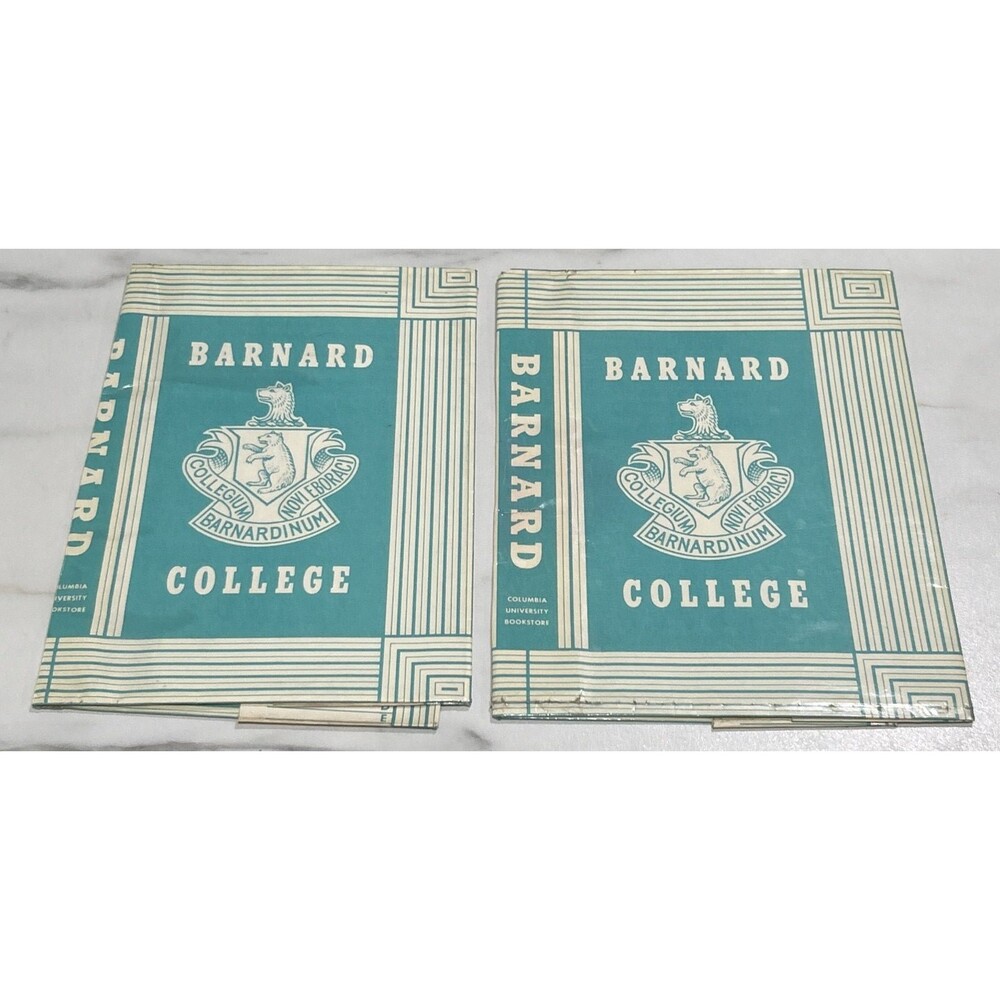 Barnard College Book Cover Vintage 1960's Brooklyn NYC Girls College set of 2